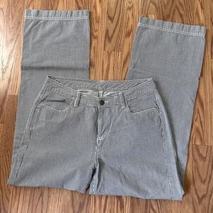 Vintage LL Bean hickory striped painter style pant wide leg blue stripes